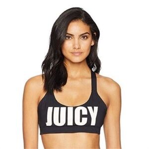 Juicy Couture Logo Cross Back Sports Bra. Black. size XS